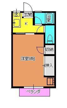 ハイツ愛(1K/2階)の間取り写真