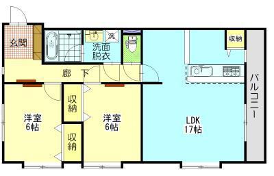 二葉マンション(2LDK/2階)の間取り写真