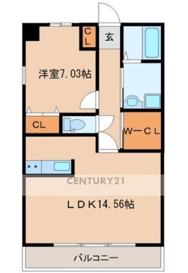 フルーヴ(1LDK/5階)の間取り写真