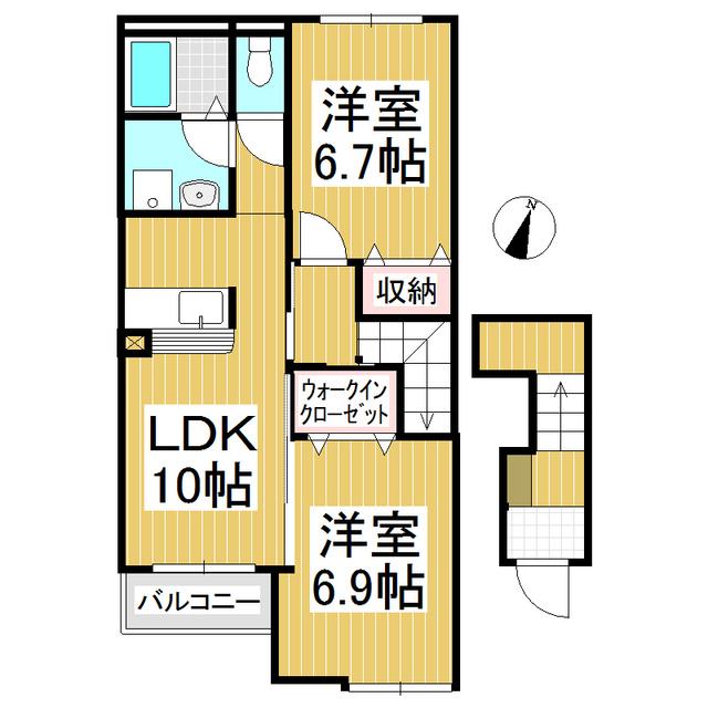 FORESTATE風(2LDK/2階)の間取り写真