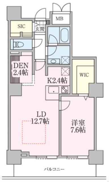 ロイヤルパークスタワー南千住(1SLDK/30階)の間取り写真