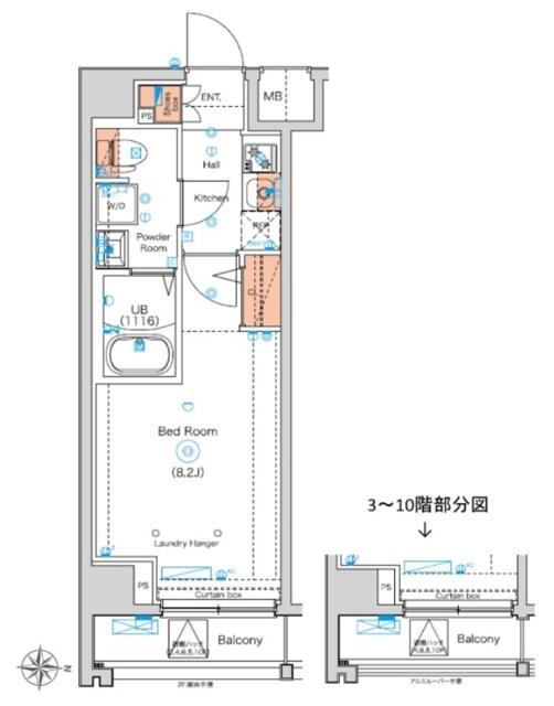 ジェノヴィア南千住VIII(1K/10階)の間取り写真