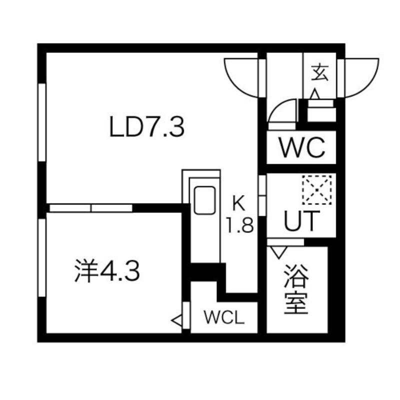 ASTER SHIROISHI(1LDK/1階)の間取り写真