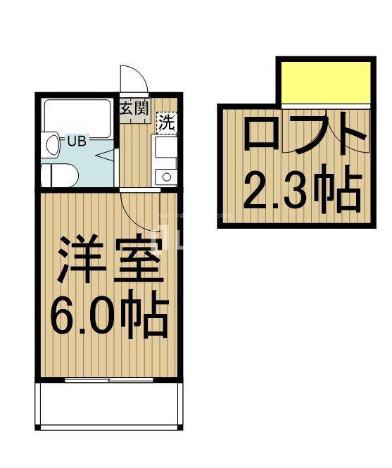 レジデンスATT立川(1K/2階)の間取り写真