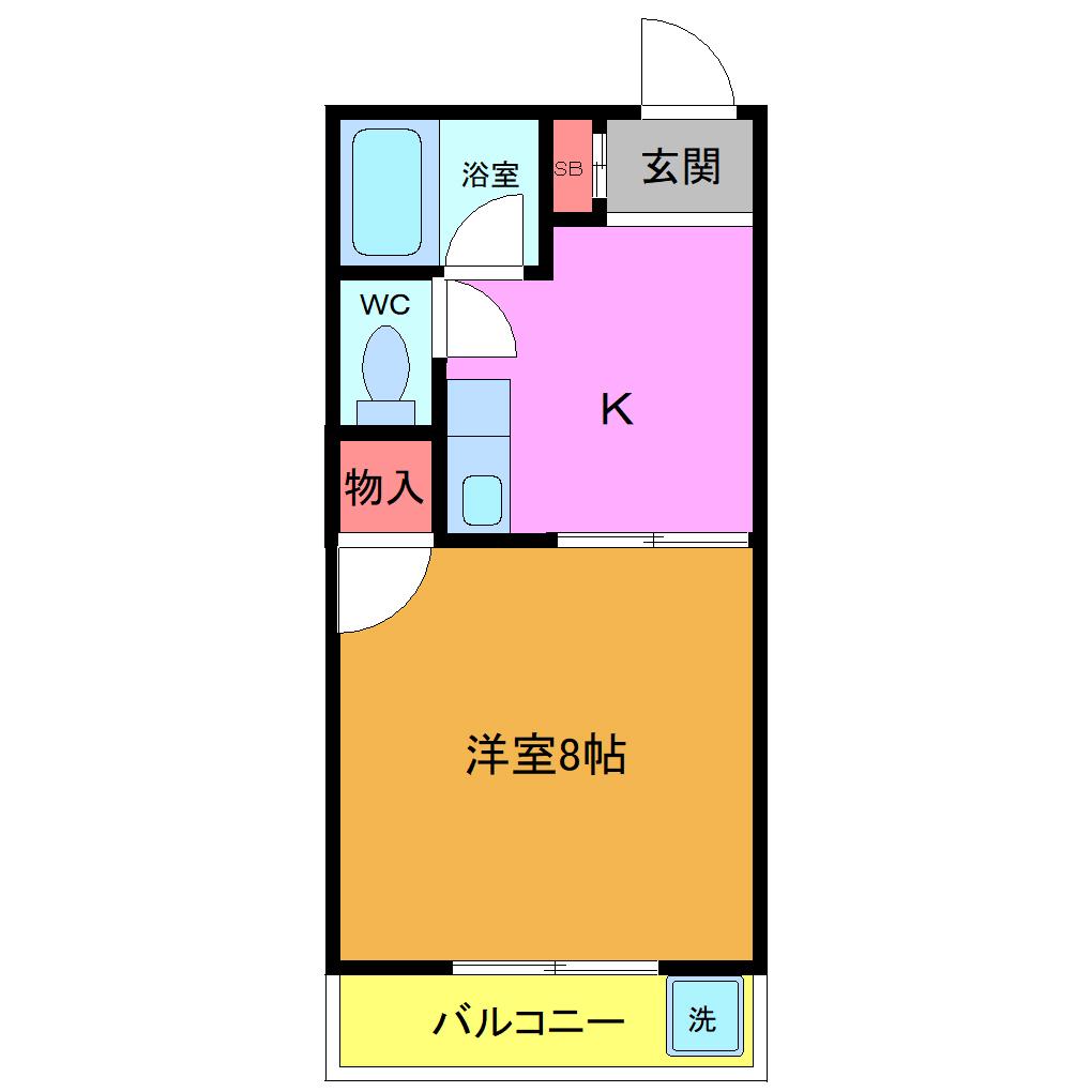 第2三山コーポ(1K/2階)の間取り写真