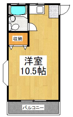 メゾンエクセK(ワンルーム/2階)の間取り写真