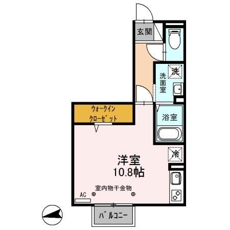 パルティーレ(ワンルーム/1階)の間取り写真