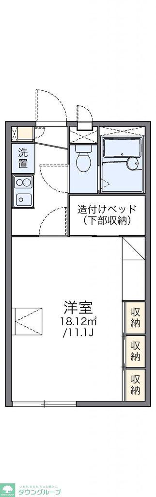 レオパレススカイハイツ(1K/2階)の間取り写真