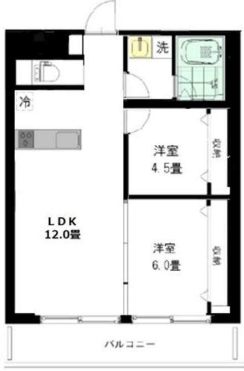 ハイホーム本陣(2LDK/2階)の間取り写真