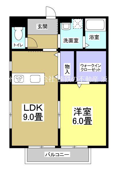 グロワールC(1LDK/1階)の間取り写真