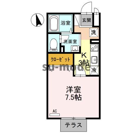 ルース・デ・エスペランサ(1K/1階)の間取り写真