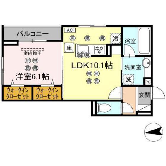 CASA PINO(1LDK/1階)の間取り写真