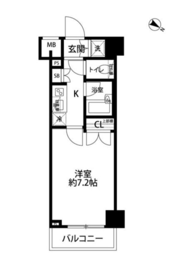 パレステュディオ新宿パークサイド(1K/11階)の間取り写真