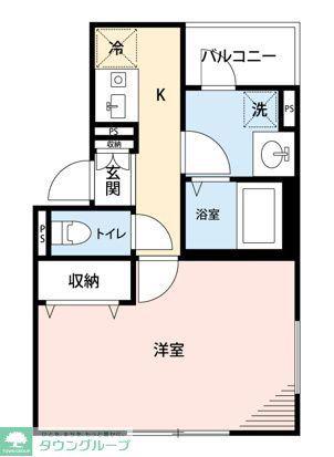 DORF神楽坂(1K/3階)の間取り写真