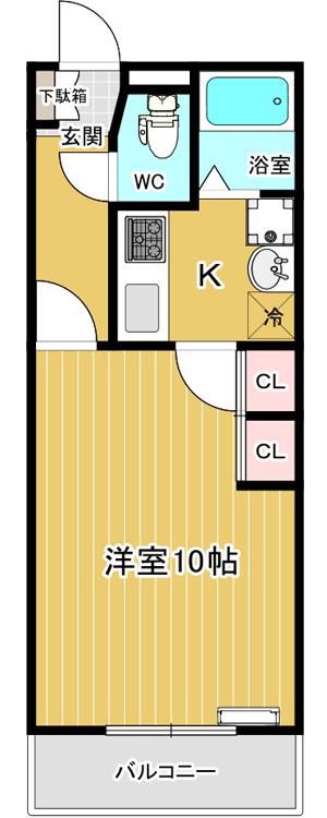 サヒタリオ(1K/2階)の間取り写真