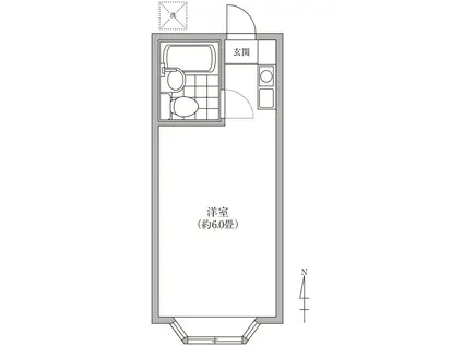 2024年4月リフォーム女性限定レトロ桜上水(ワンルーム/1階)の間取り写真
