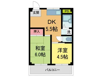 中尾ビル(2DK/3階)の間取り写真