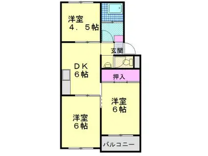 サンシャイン朝田(3DK/3階)の間取り写真