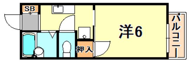 フラットミヤジマ(1K/1階)の間取り写真