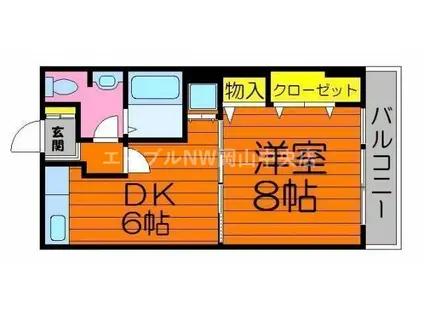 クライン・ガルテン中山下(1DK/3階)の間取り写真