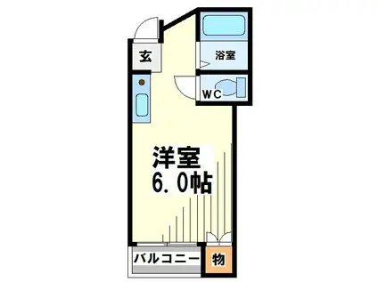 給田ハイツ明和(1K/4階)の間取り写真