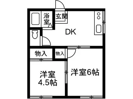 箱田ハイツ(2DK/1階)の間取り写真