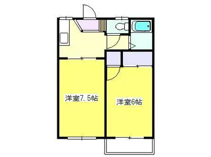 ファミリーステージA (2K/2階)の間取り写真