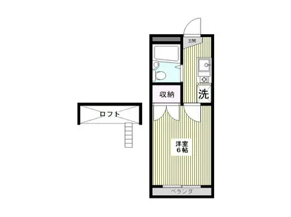 アーバン高島平B(1K/1階)の間取り写真