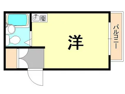 ダイバーシティ神戸長田D棟(ワンルーム/2階)の間取り写真