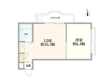 コモンシティー四谷(1LDK/3階)の間取り写真