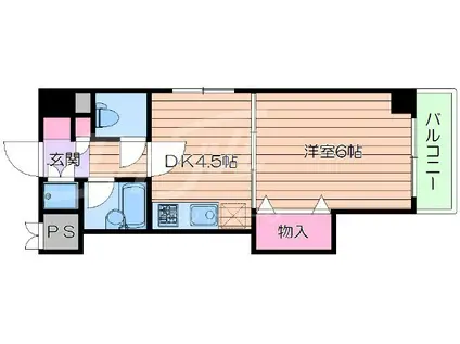 フェリーチェ江坂マンション(1DK/5階)の間取り写真
