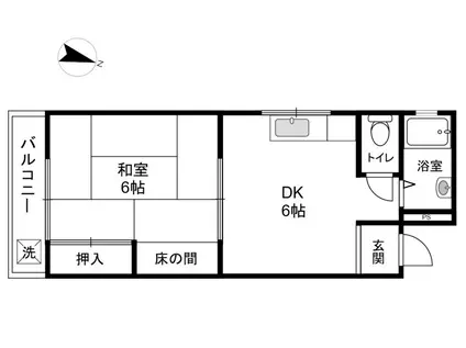 プレメゾン生田(1DK/2階)の間取り写真