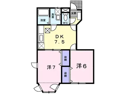 エスポアールシラキI(2DK/1階)の間取り写真