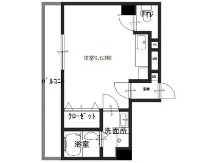 エクセル姫路(ワンルーム/9階)の間取り写真