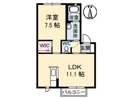 リッセ小幸田(1LDK/2階)の間取り写真