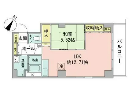 レジデンスカープ札幌(1LDK/11階)の間取り写真