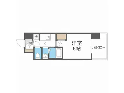 エステムコート大阪ウエストII(1K/12階)の間取り写真