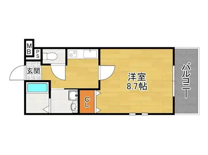 シャルム ド グレイス(1K/2階)の間取り写真