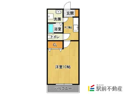 ピースフルV-I(1K/1階)の間取り写真