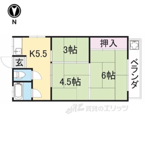 今井荘(3DK/2階)の間取り写真