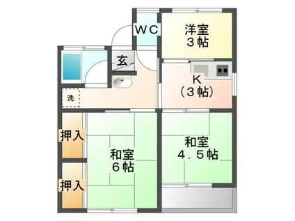ホワイトコーポ(3K/2階)の間取り写真