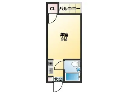 CASA照ヶ丘II(ワンルーム/3階)の間取り写真