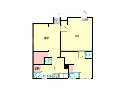 WINビル(2SK/1階)の間取り写真