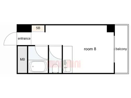 I・N・Kサンヒル(ワンルーム/1階)の間取り写真