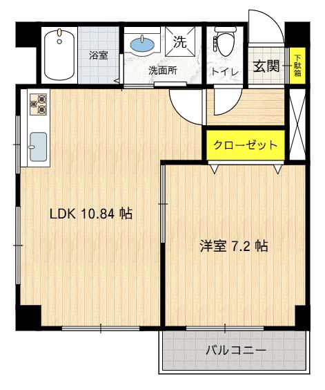 フローラマンション(1LDK/3階)の間取り写真