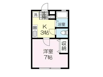 フレグランスさくらII(1K/1階)の間取り写真