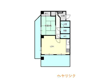 エクセリーヌ本地(1LDK/5階)の間取り写真