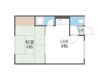 メゾン友(1DK/1階)の間取り写真