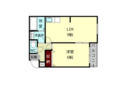 サンハイツ新大宮A(1LDK/2階)の間取り写真