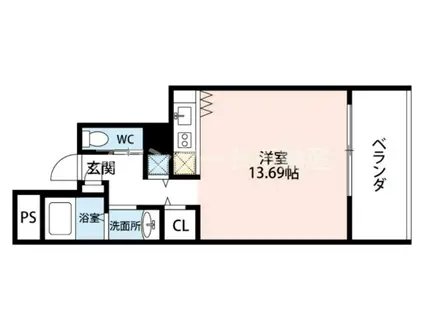 ザ タワー オオサカ レジデンス(ワンルーム/7階)の間取り写真